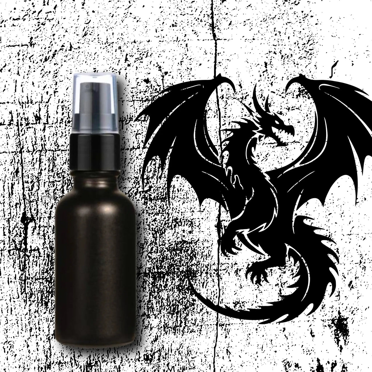 dragon next to a spray bottle