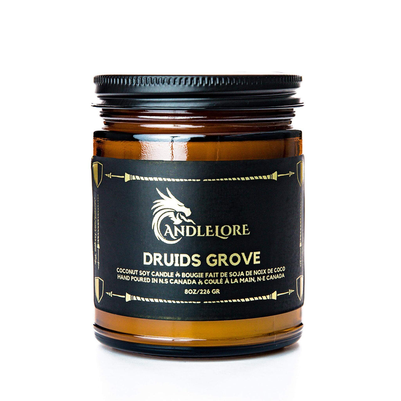 Medium Druids Grove scented candle on a white background