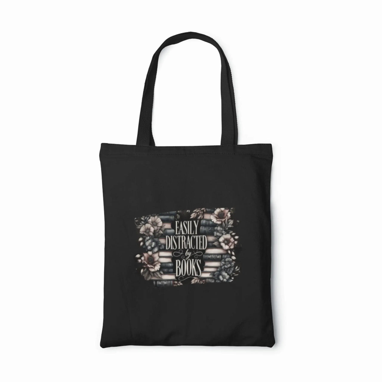 Easily Distracted By books tote bag in black