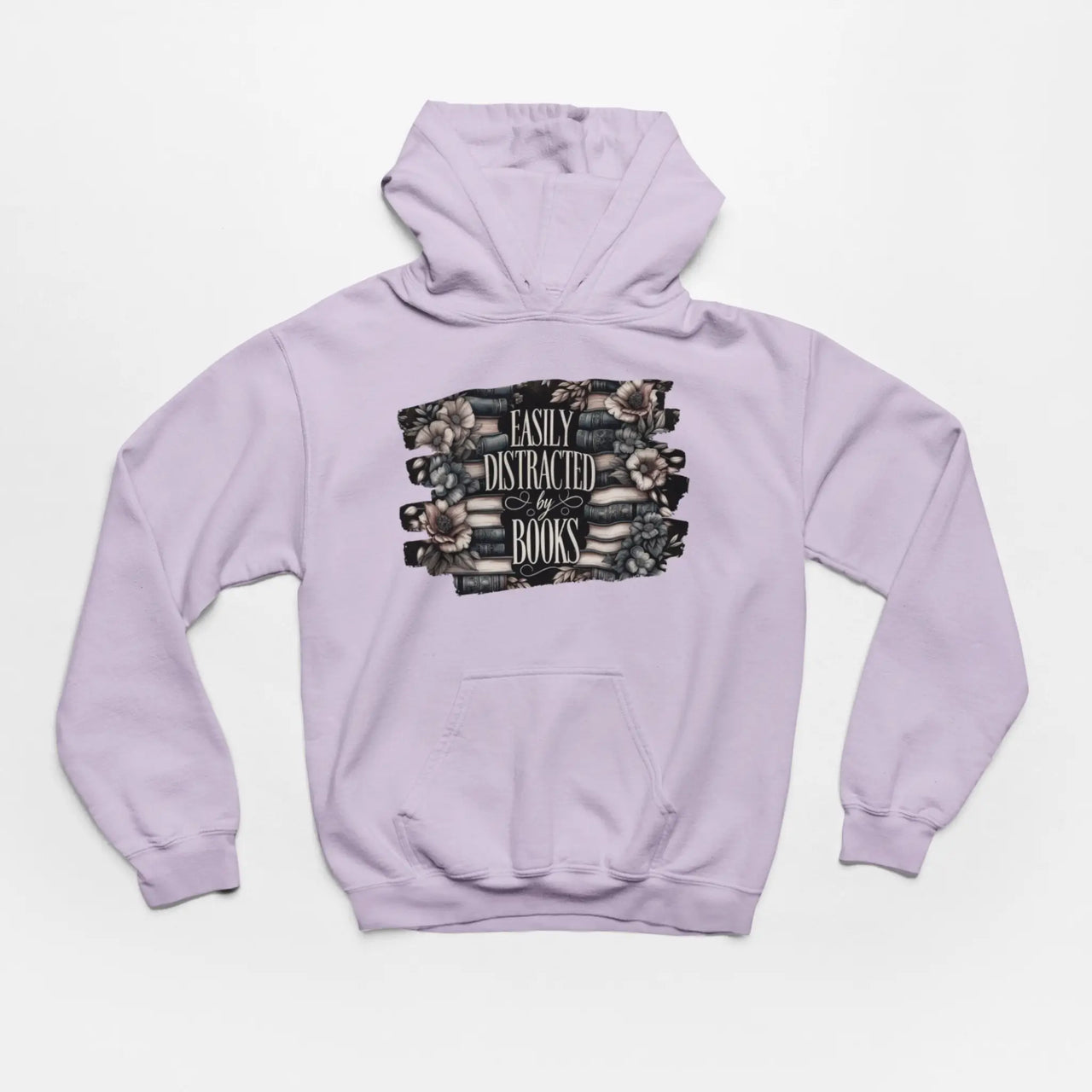 Orchid Easily Distracted By Books Hoodie