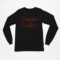 Thumbnail for Enemies To Lovers Long Tshirt in black with red text