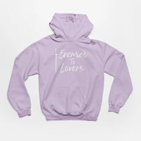 Thumbnail for Orchid Enemies To Lovers Hoodie with white text