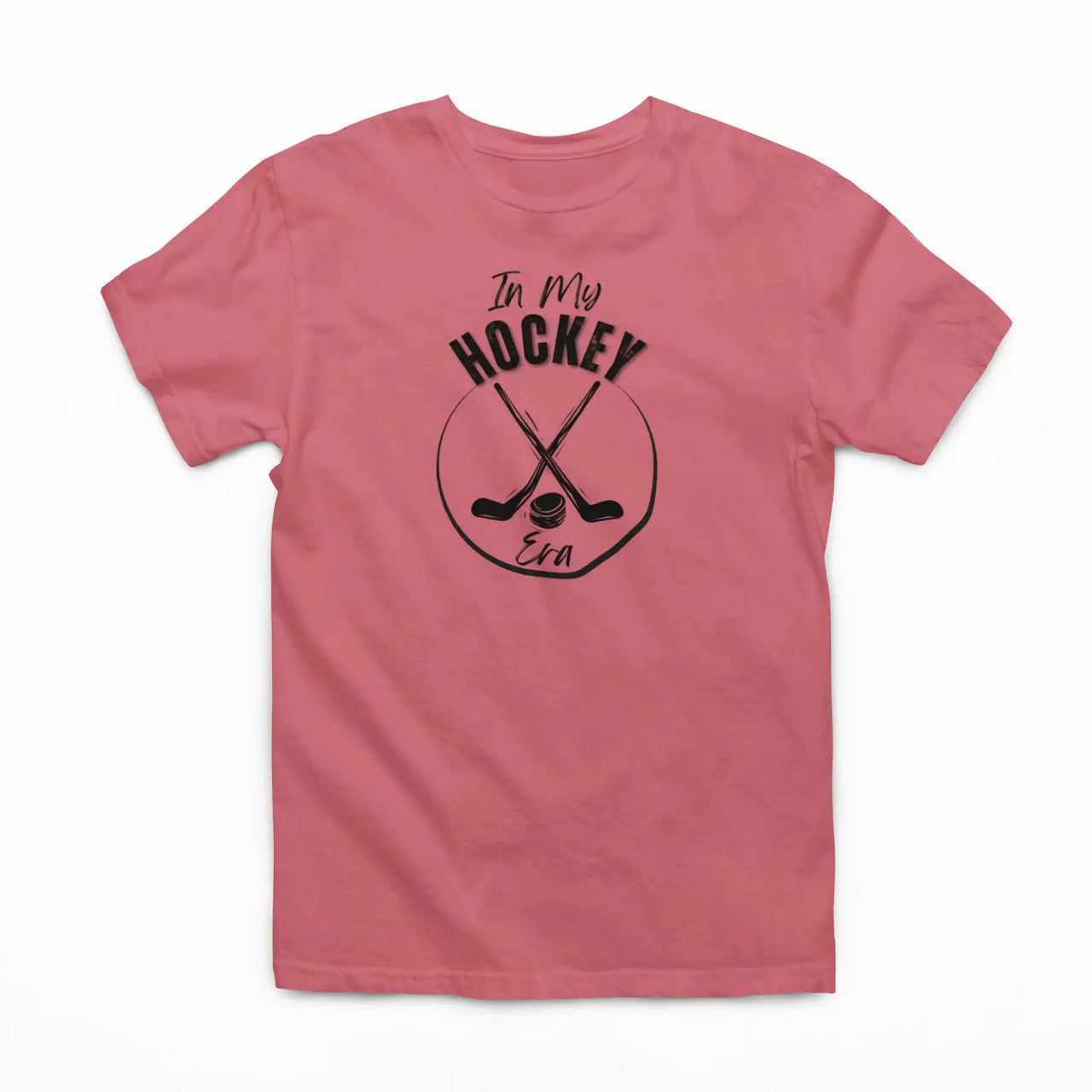 dark pink in my hockey era tshirt