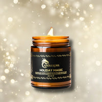 Thumbnail for lit  holiday magic candle with sparkles around it