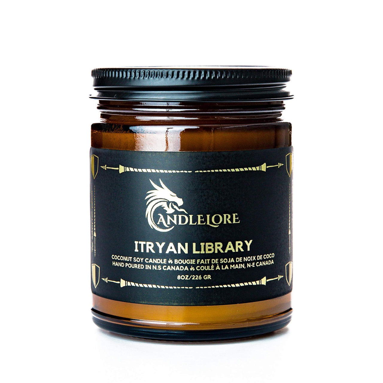 Medium Itryan Library Scented Candle on a white background