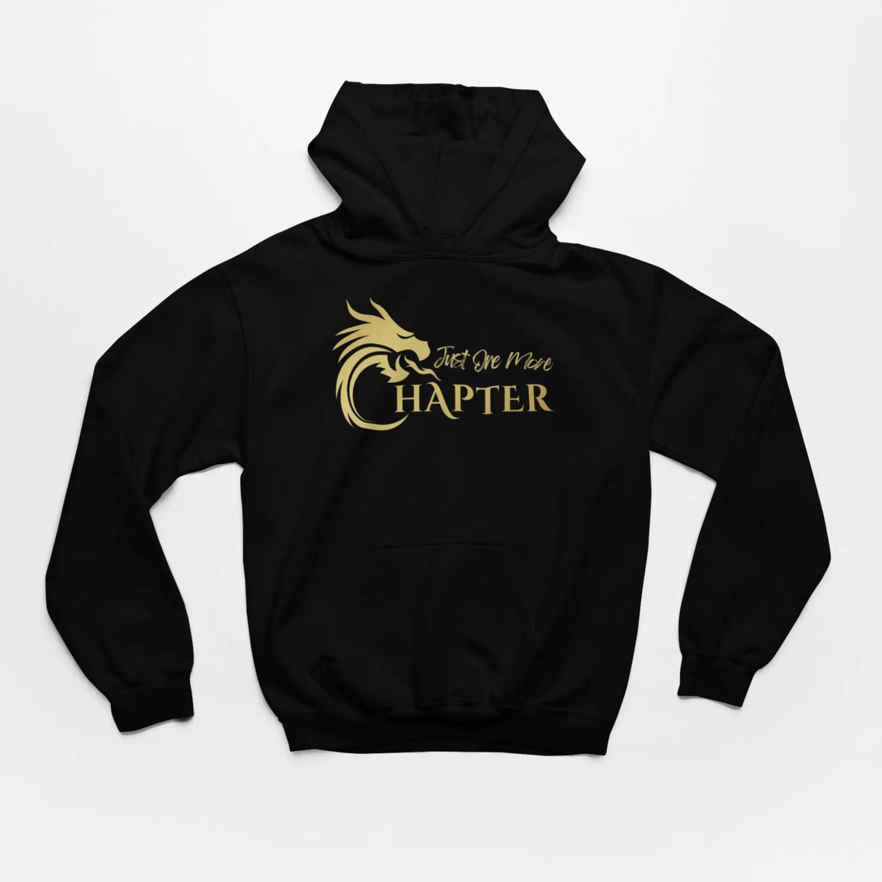 black Just One More Chapter Hoodie V1 gold text