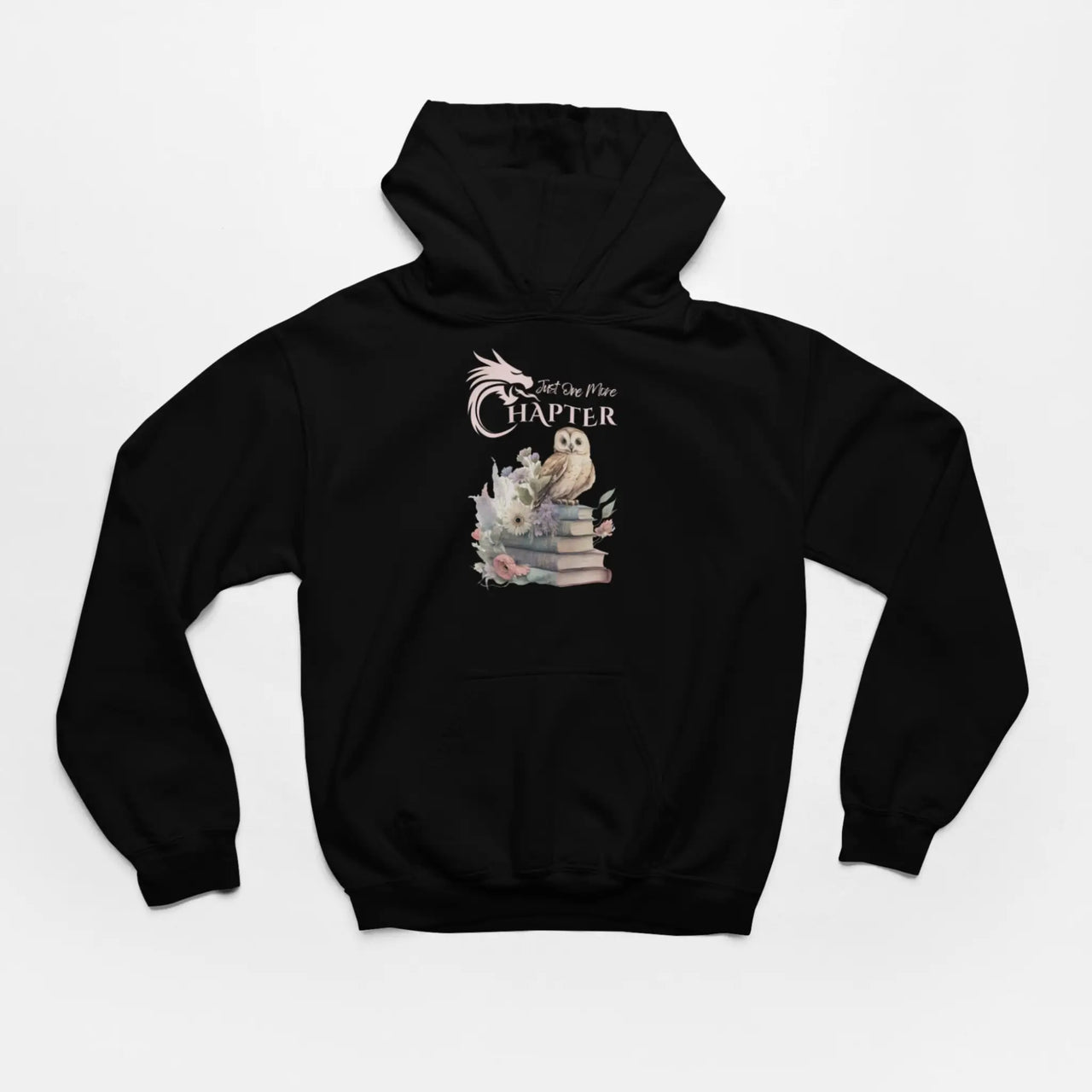 a black Just one more chapter hoodie v2