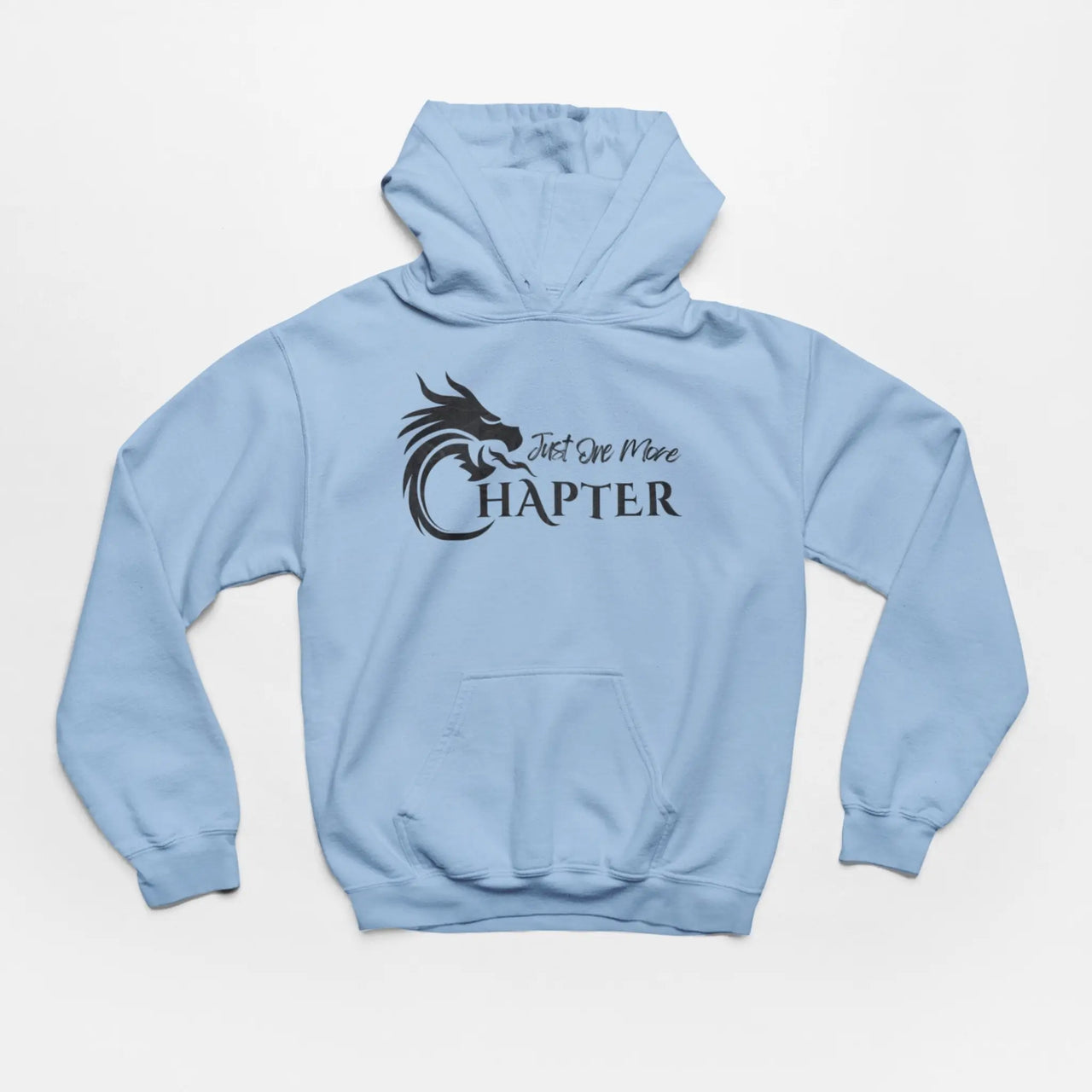 blue Just One More Chapter Hoodie V1 black text