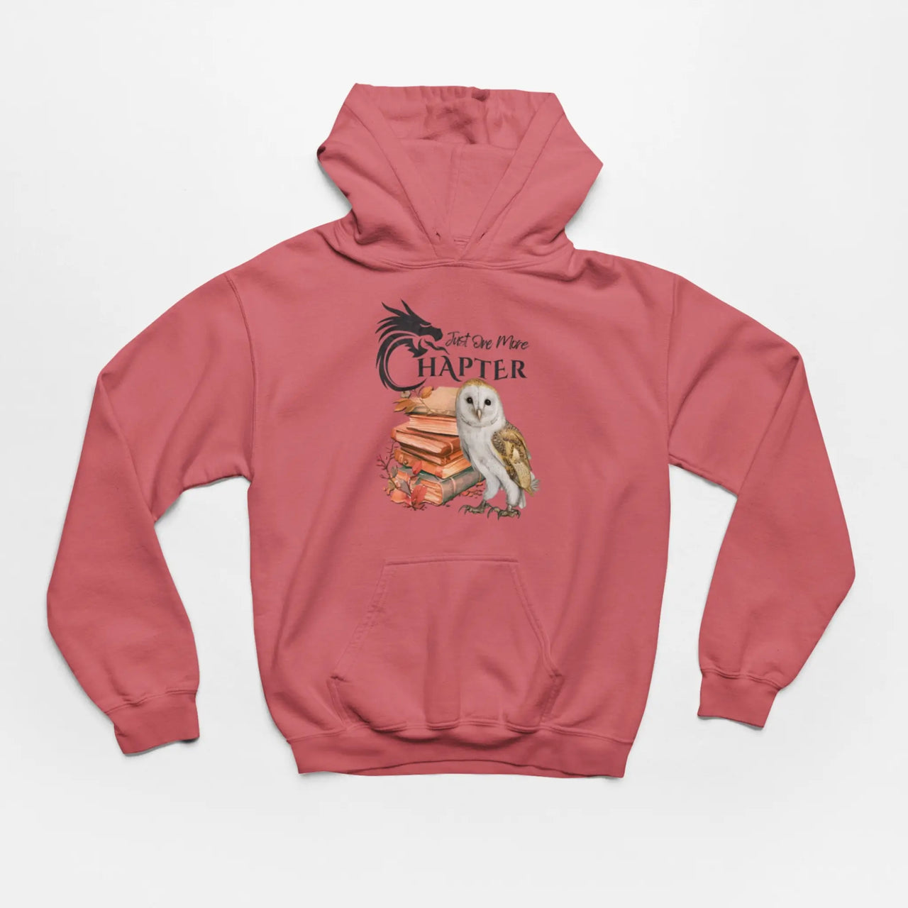 Dark Pink Just one more chapter hoodie v3 with black text