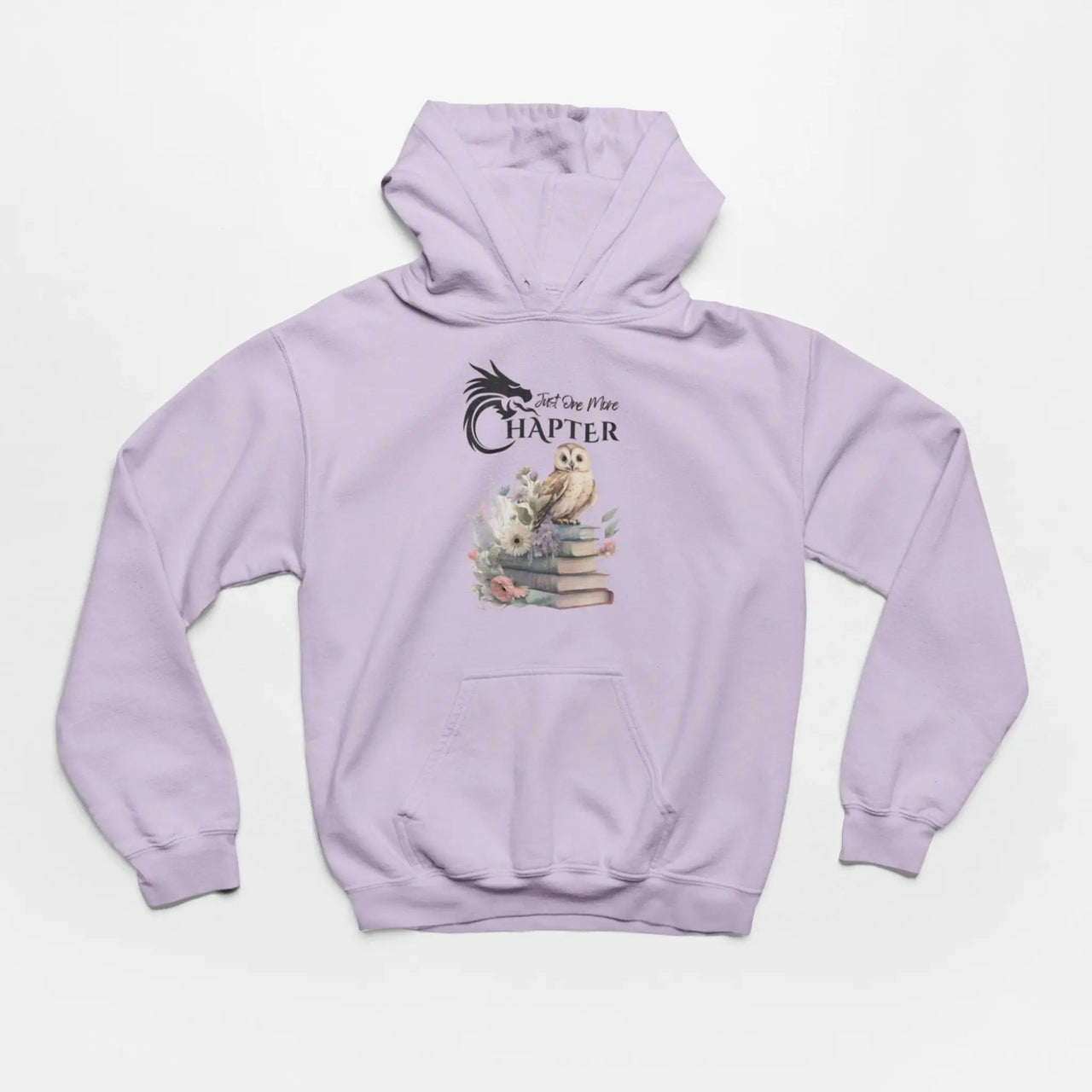 OrchidJust one more chapter hoodie v2 with black text