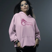 Thumbnail for woman posing in a Pink Just One More Chapter Hoodie V1