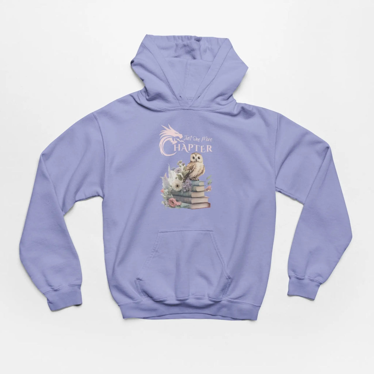 Violet Just one more chapter hoodie v2 with pink text