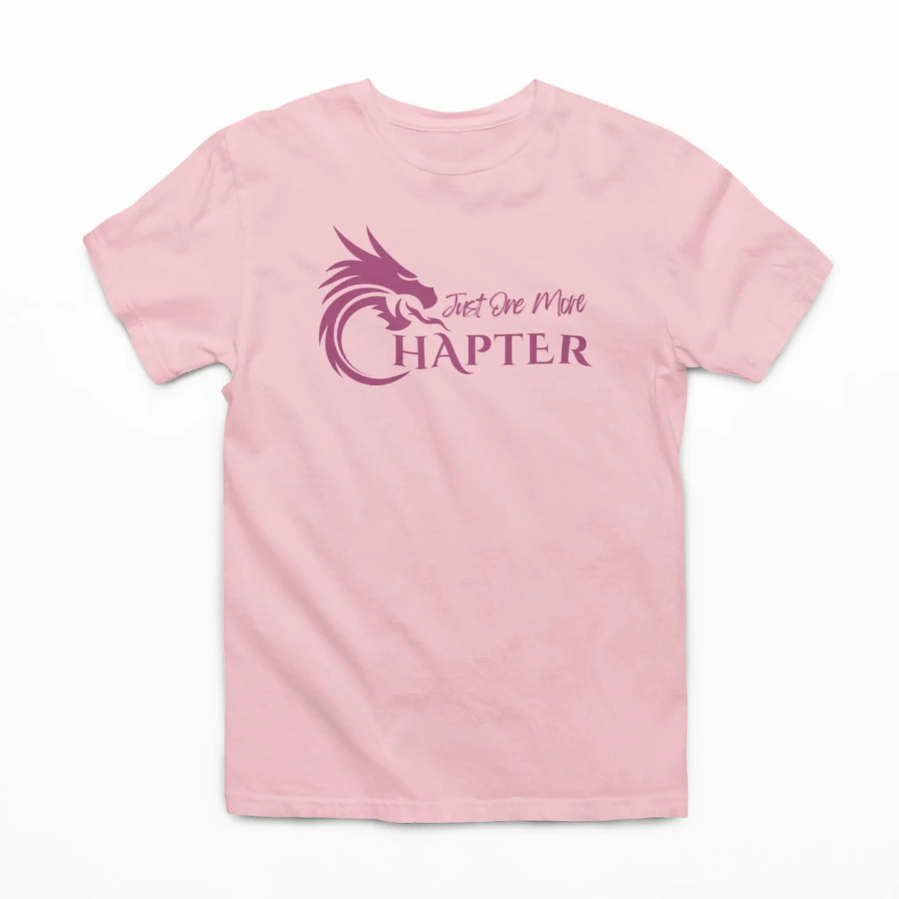 light pinkJust one more chapter tshirt with purple text