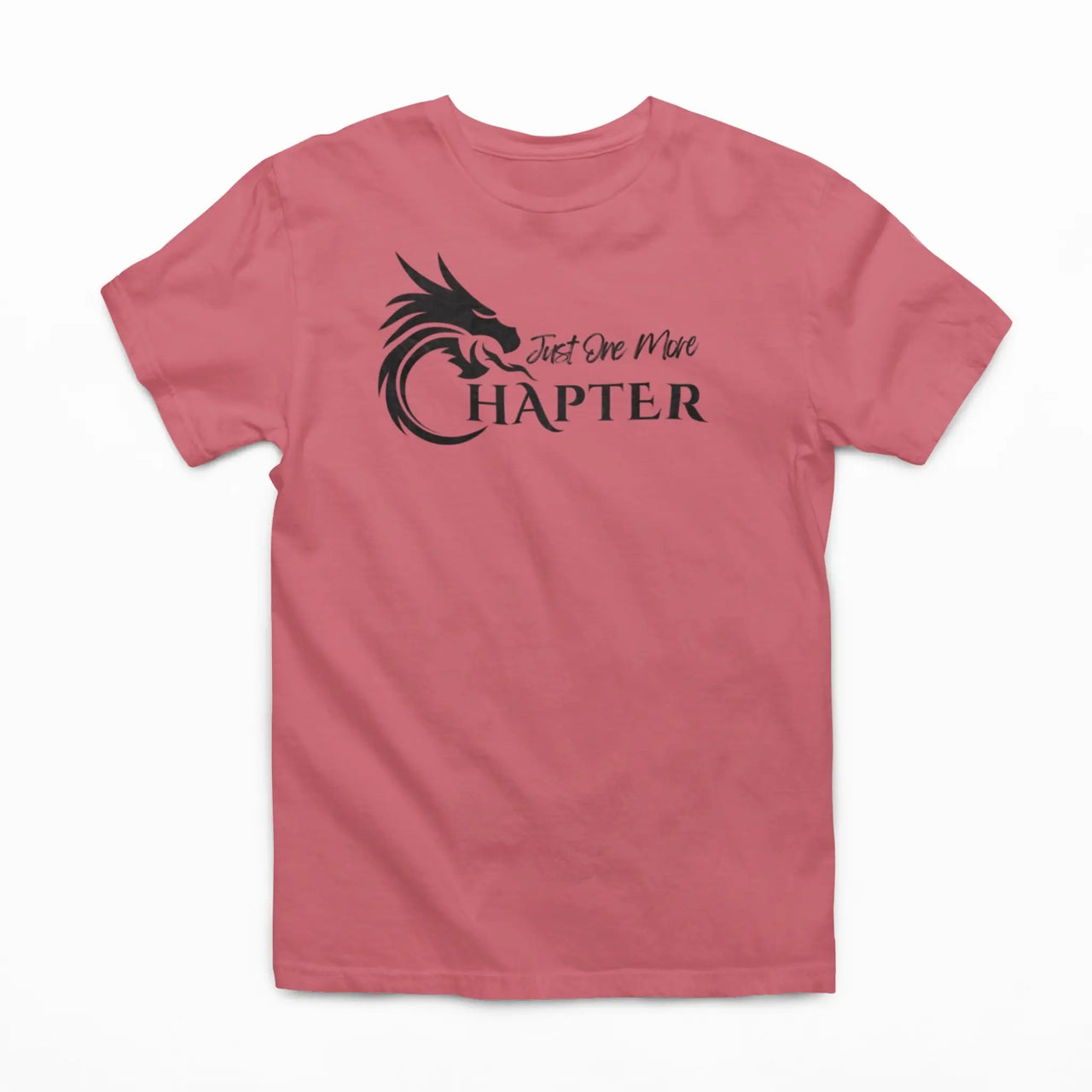 dark pinkJust one more chapter tshirt with black text