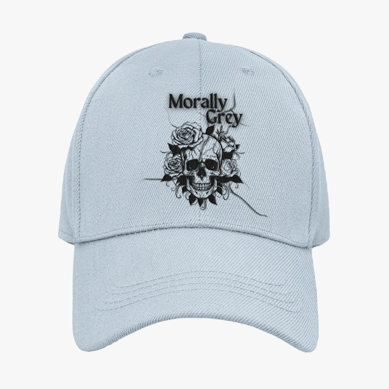 light blue morally grey cap