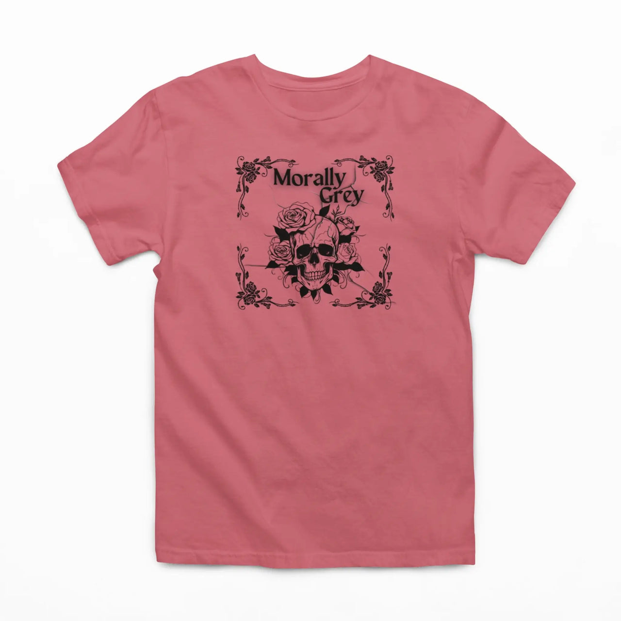 dark pink grey morally grey tshirt