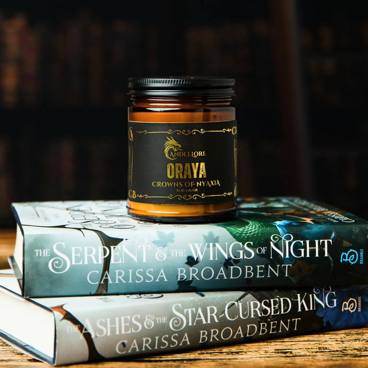 Oraya candle on book series