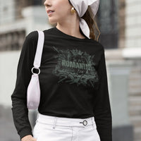 Thumbnail for woman wearing a In My Romantasy Era shirt on black with green text