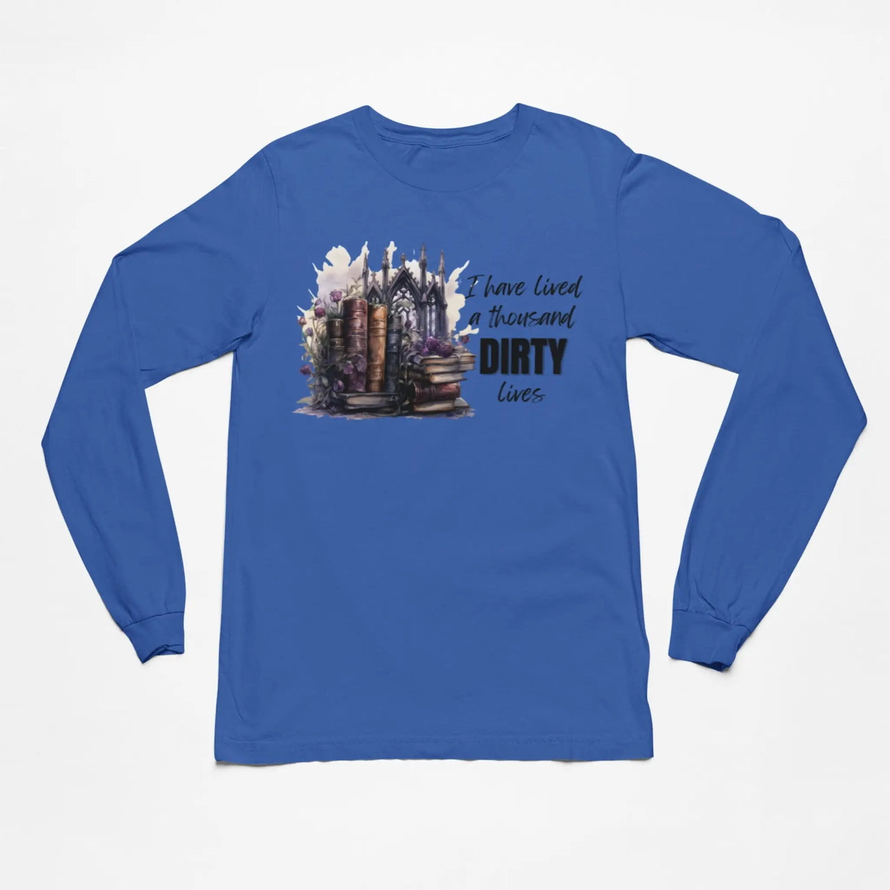 1000 dirty lives long tee in blue version B