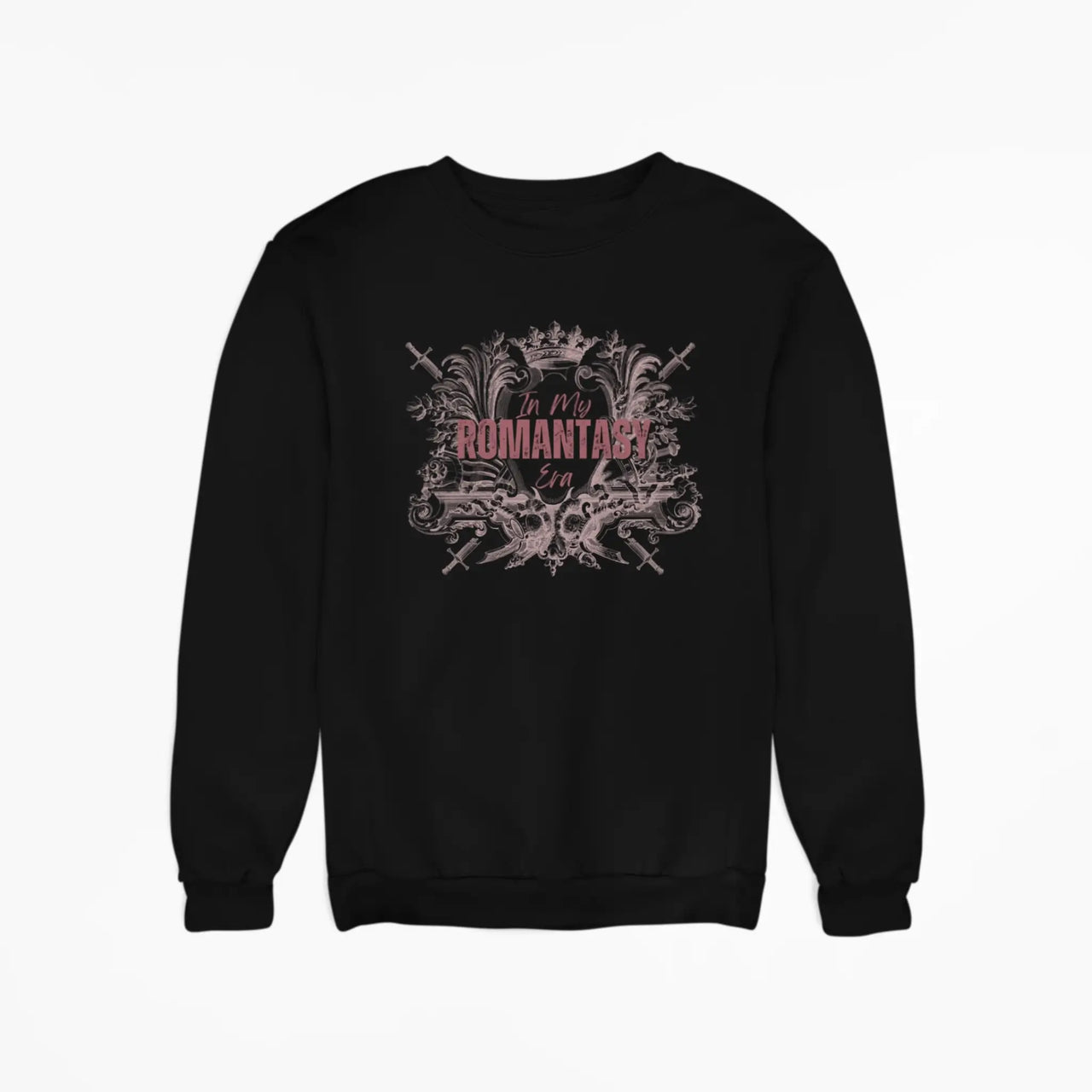 Black In my romantasy era sweatshirt pink crown design