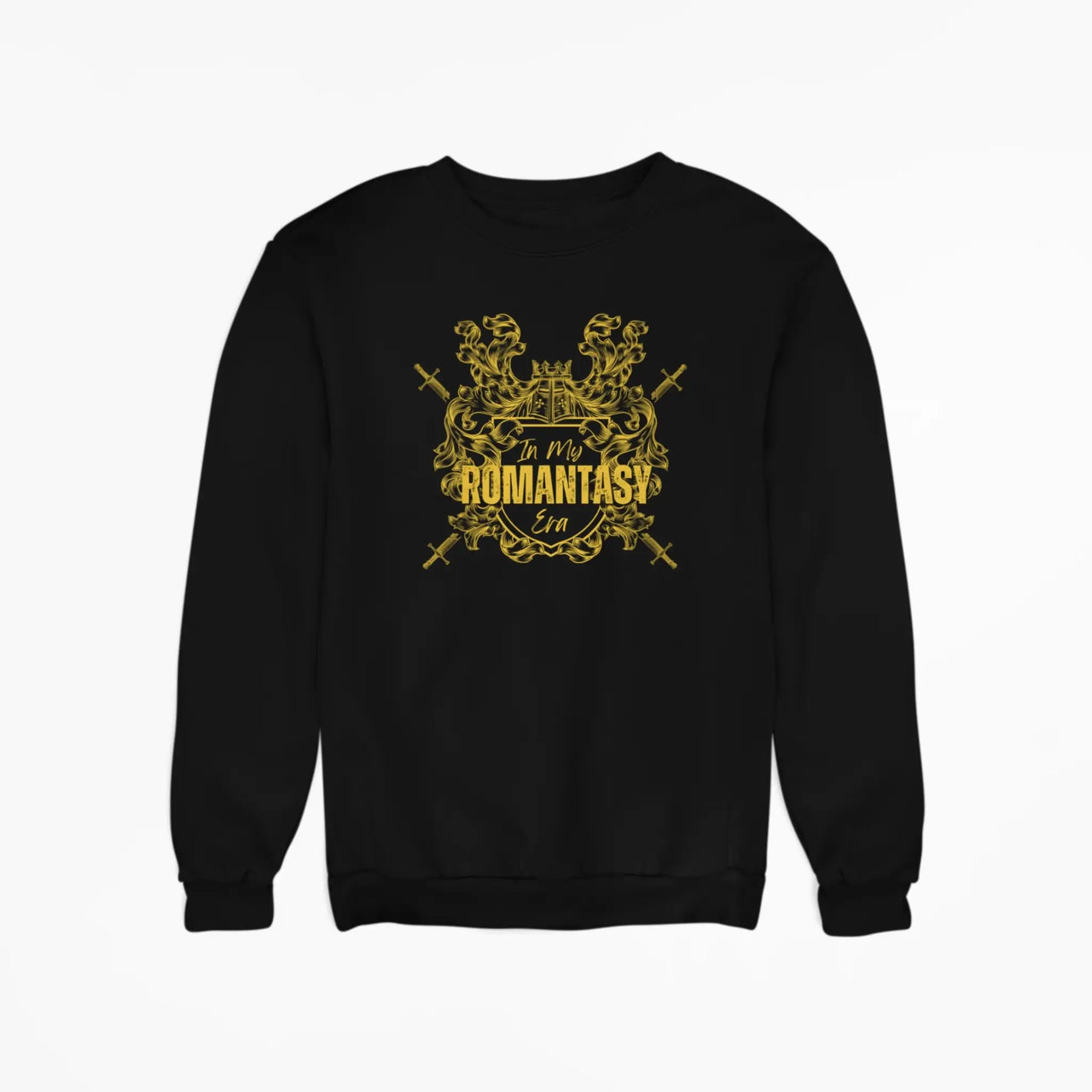 Black In my romantasy era sweatshirt yellow design