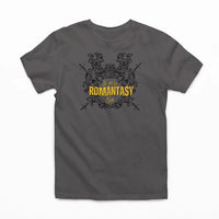 Thumbnail for dark grey In My Romantasy Era Tshirt V4 with yellow text