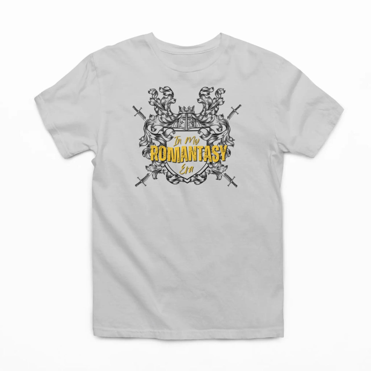 Light grey In My Romantasy Era Tshirt V4 yellow design