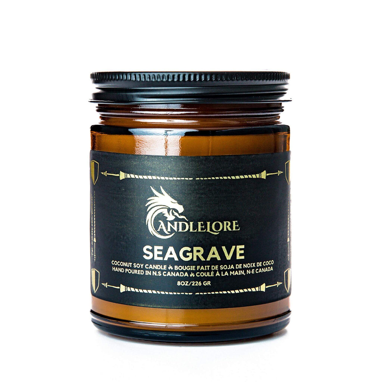 Medium Seagrave scented candle on a white background