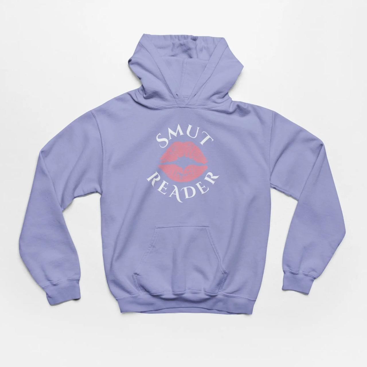 a violet smut reader hoodie with pink lips