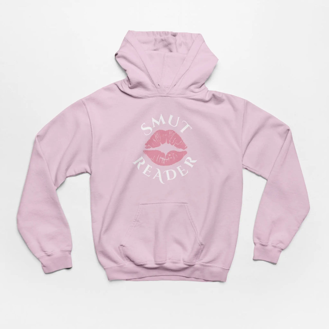 a pink smut reader hoodie with pink lips lips