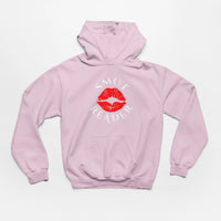 Thumbnail for a pink smut reader hoodie with white text