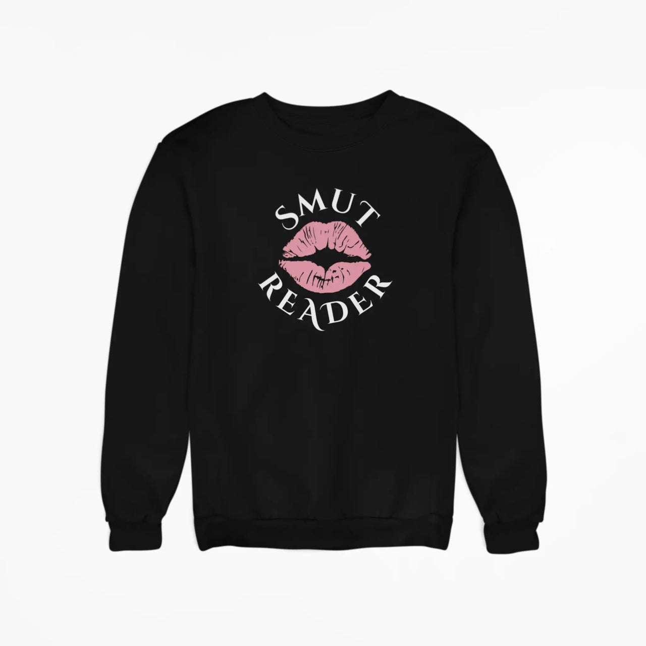 black smut reader sweatshirt pink lips