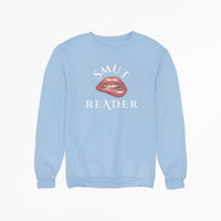 Thumbnail for light blue smut reader sweatshirt v2 white text