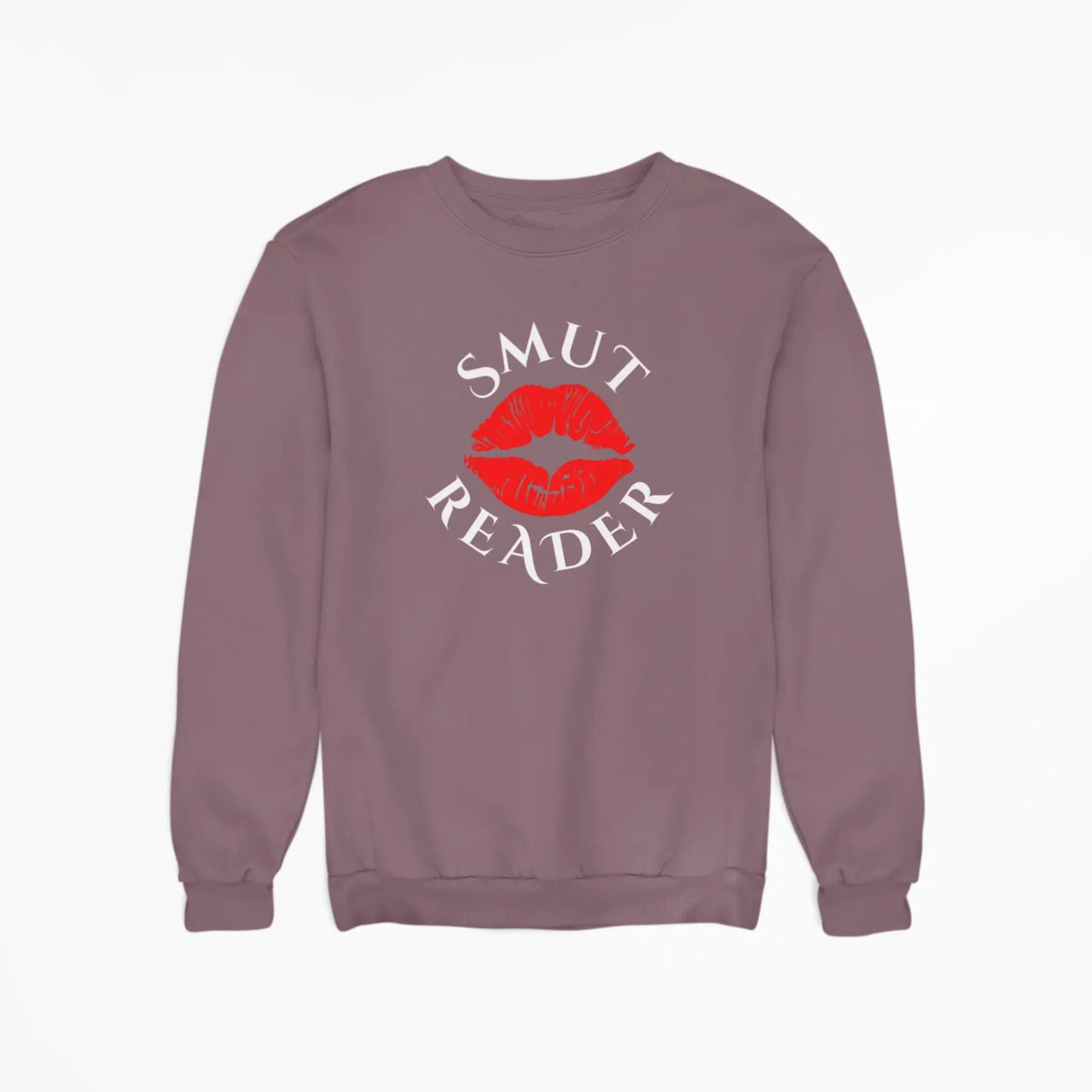 maroon smut reader sweatshirt with white text