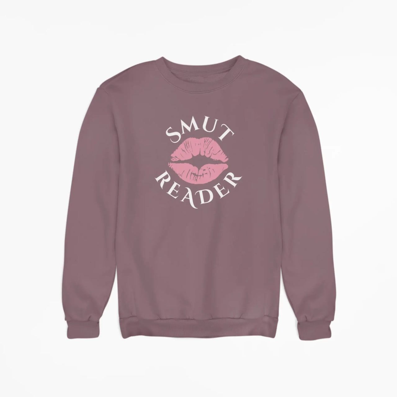 maroon smut reader sweatshirt pink lips