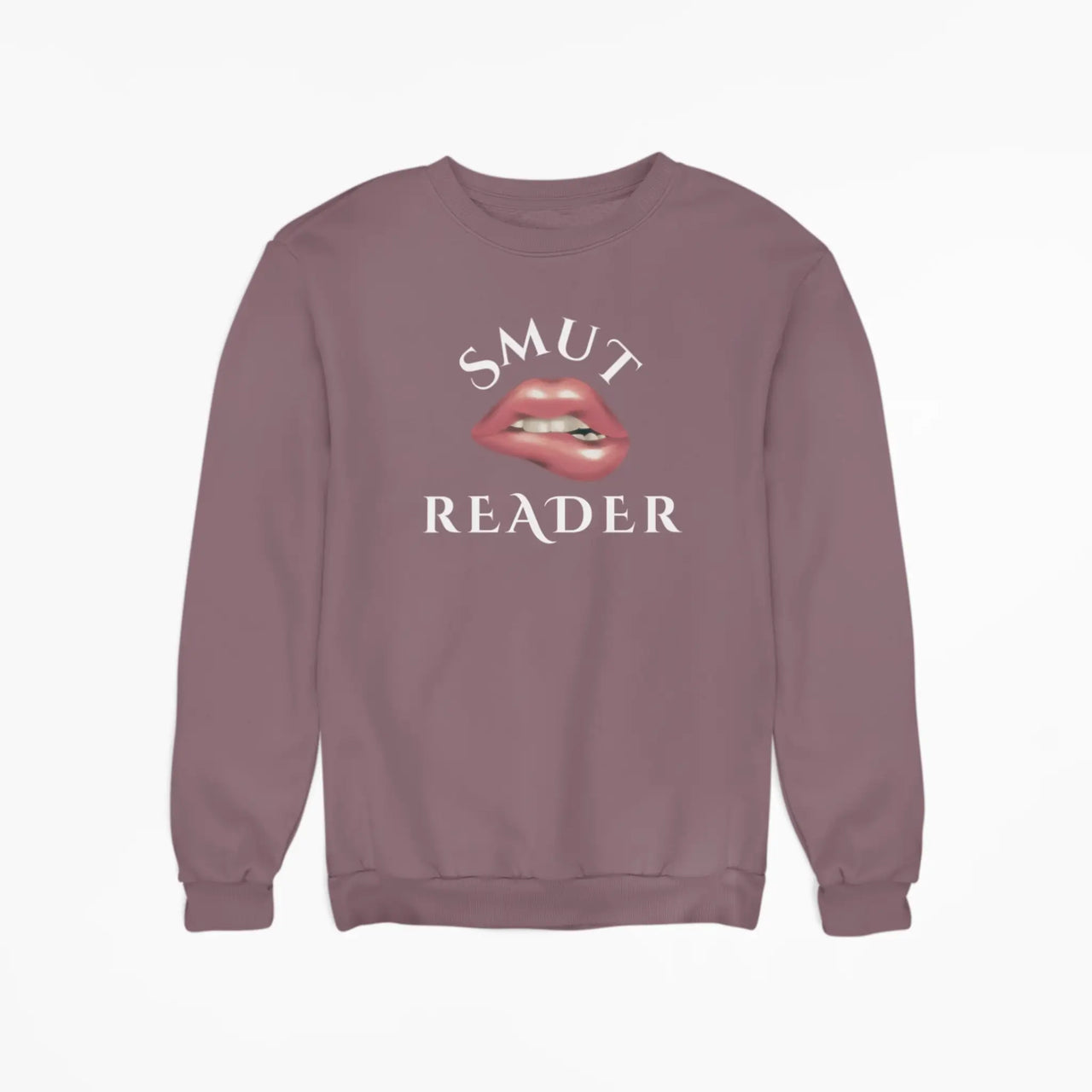 maroon smut reader sweatshirt v2 white text