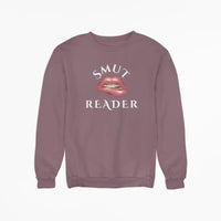 Thumbnail for maroon smut reader sweatshirt v2 white text