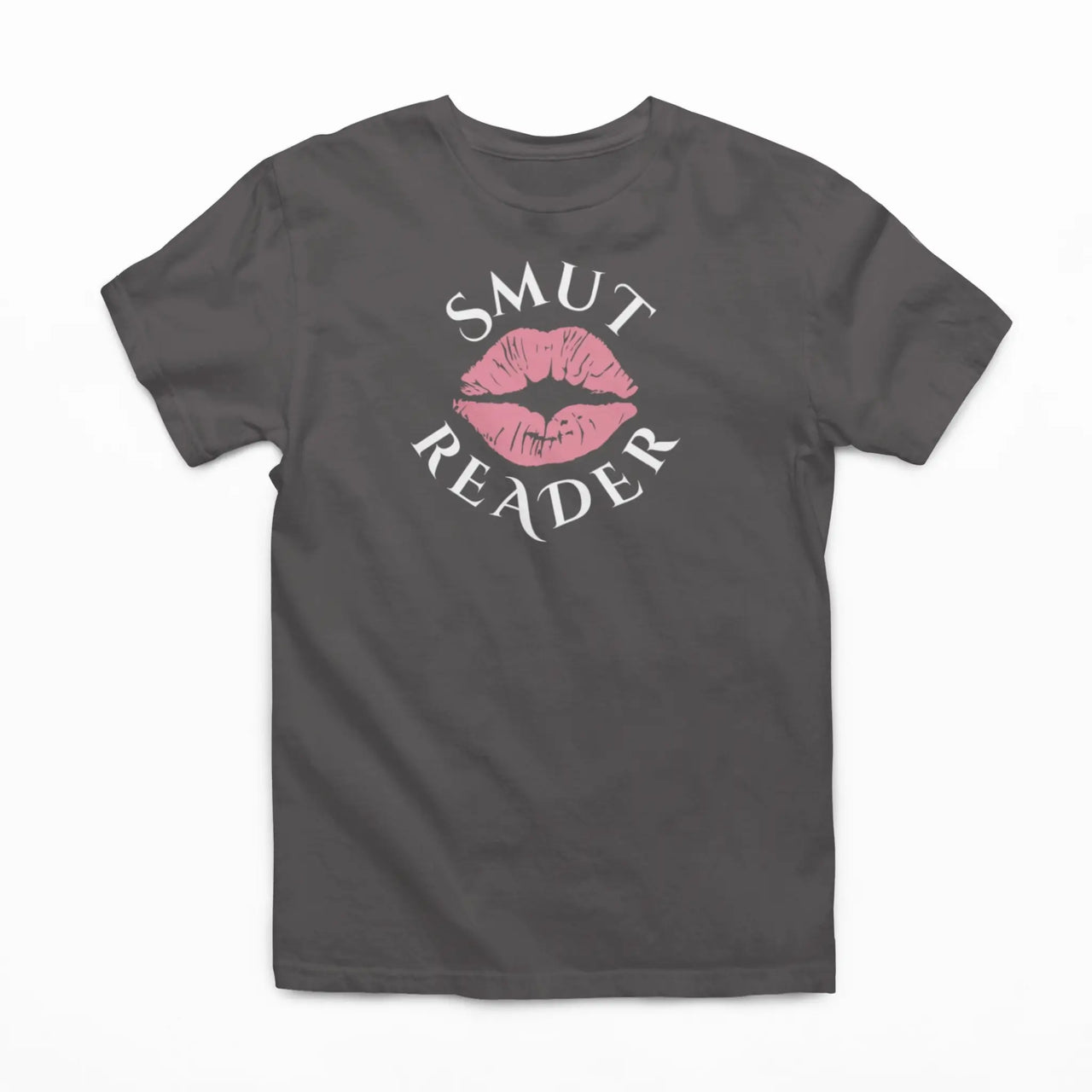 dark grey smut reader t-shirt pink lips