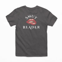 Thumbnail for dark grey smut reader v3 tshirt white writing