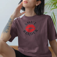 Thumbnail for maroon smut reader v1 tshirt being worn