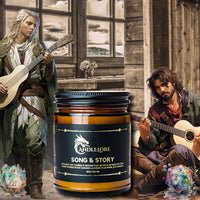 Thumbnail for candle with bards playing beside it
