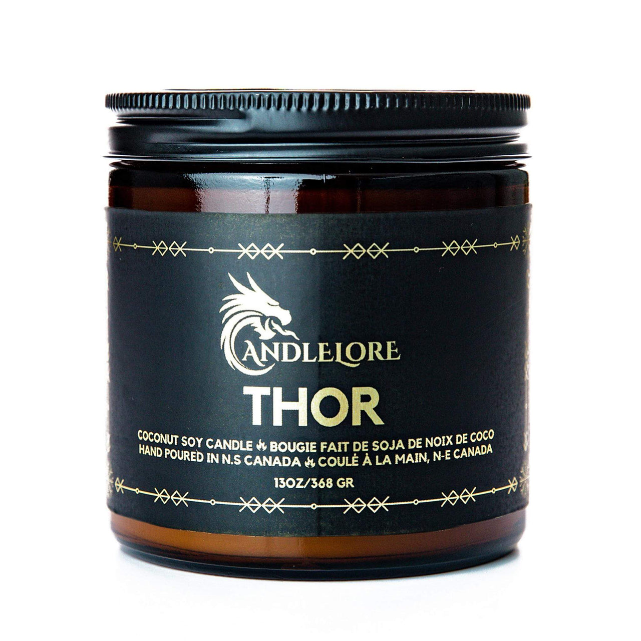Large Thor scented candle on a white background