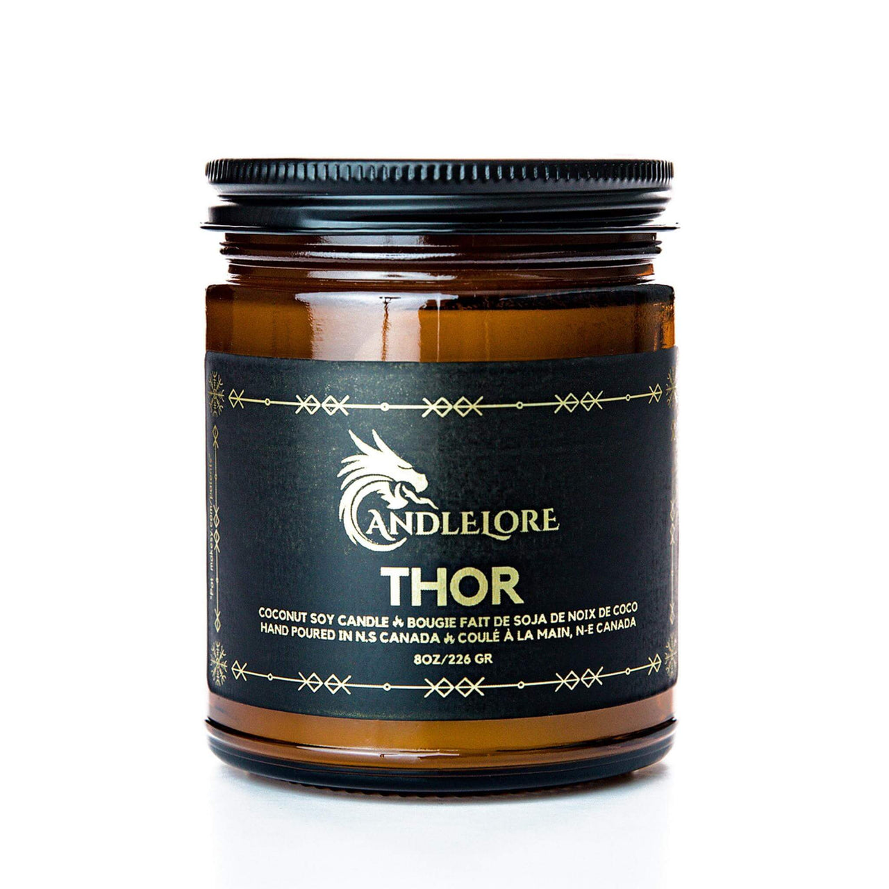 Medium Thor scented candle on a white background