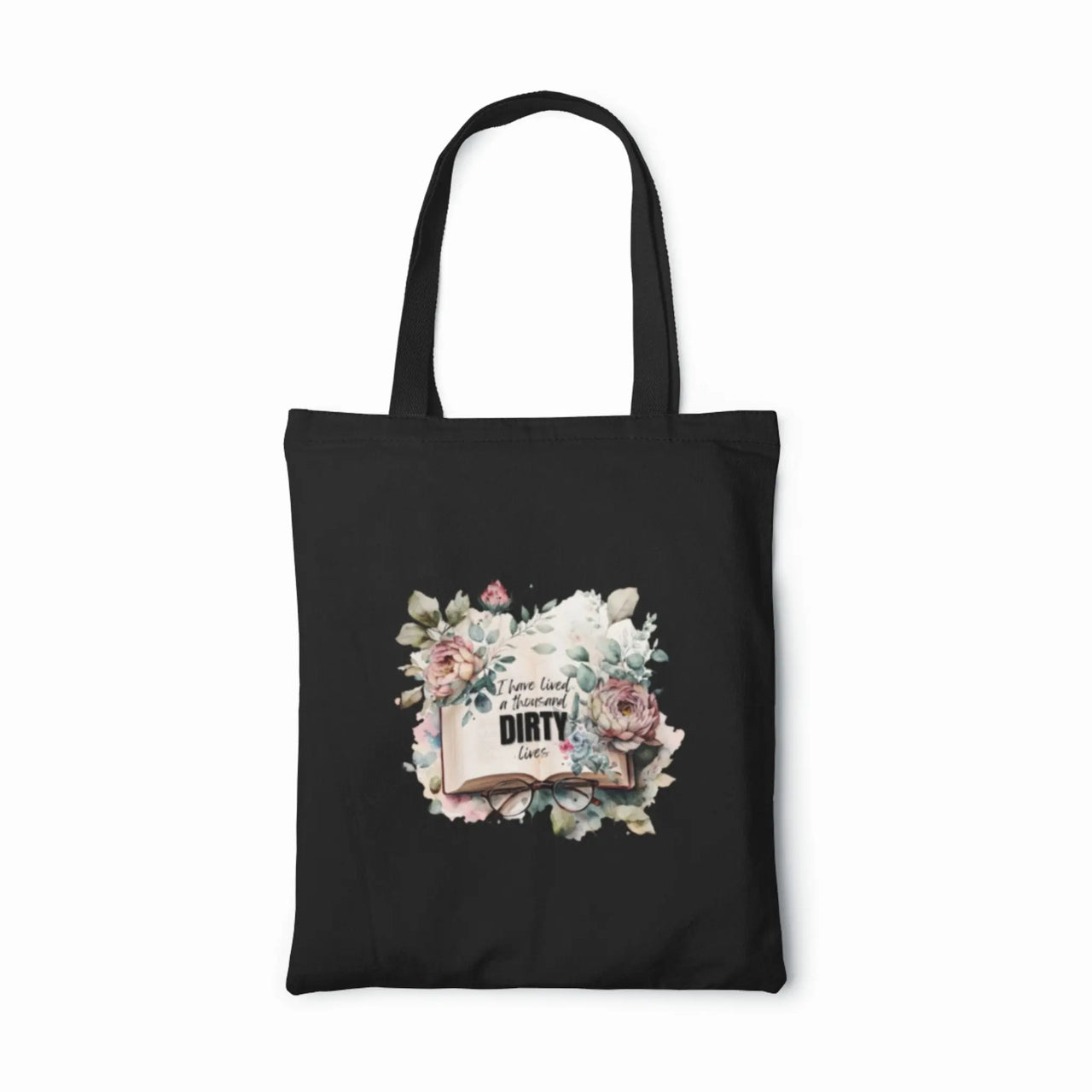 A Thousand Dirty Lives tote in black