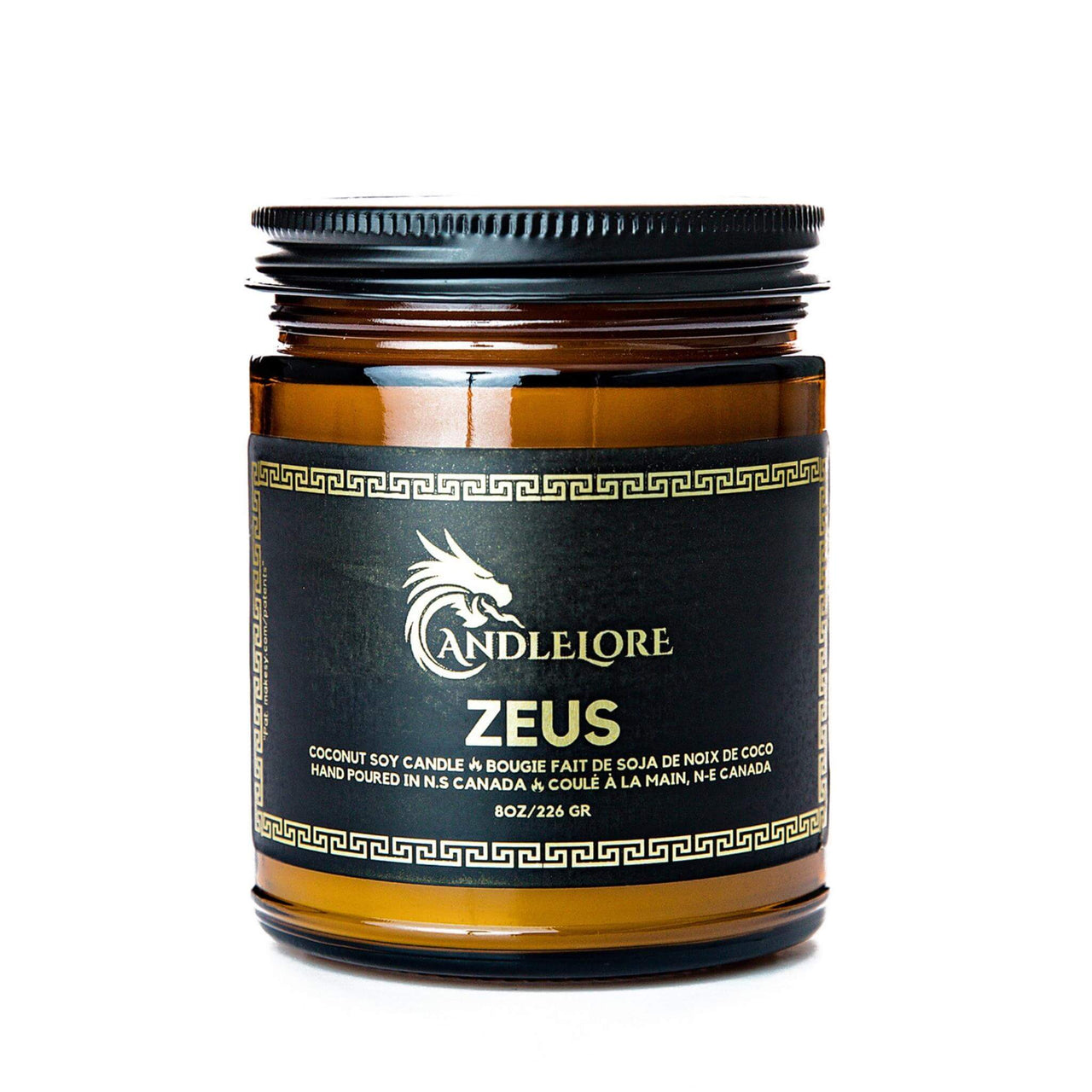 medium Zeus scented candle on a white background
